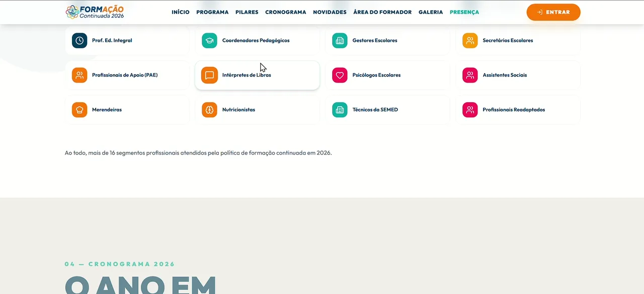 Plataforma Formação Continuada — prévia do produto